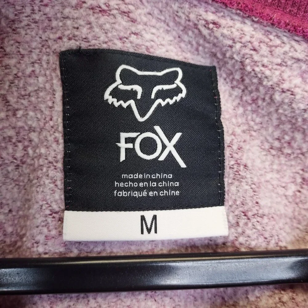 Fox Racing Sweatshirt Women M Motocross Logo Hot Pink Fleece Front Pocket Sporty - Picture 7 of 13